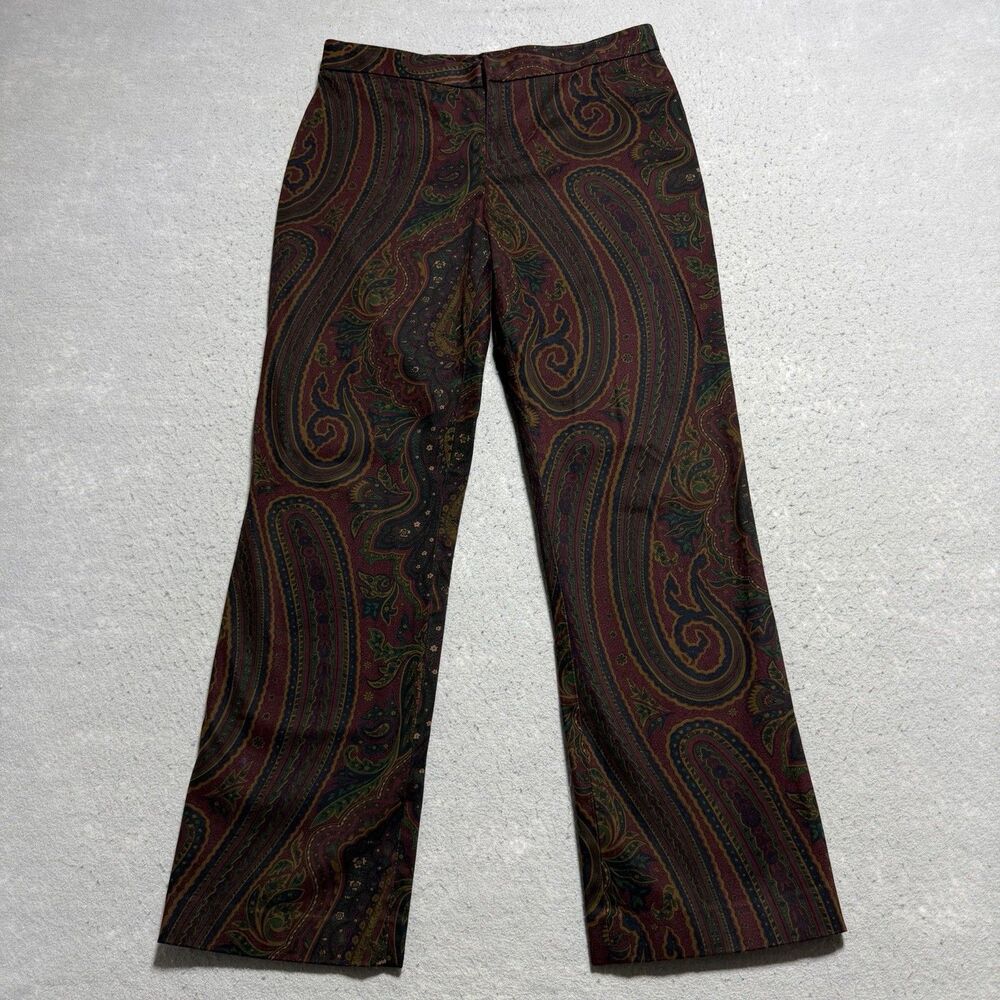 Vtg Lauren Ralph Lauren Pants Women’s Size 8P Paisley Velveteen Equestrian Boho
